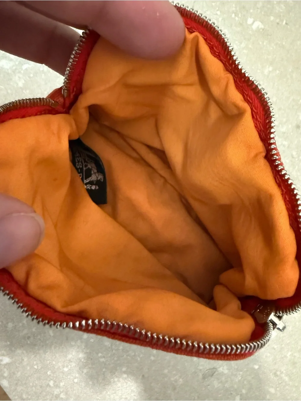 Hermes Bolide Pouch TPM Orange Canvas Travel Cosmetic Bag